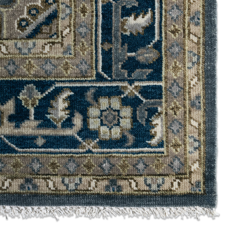 Jaipur Living Andrews Hand-Knotted Medallion Gray/ Brown Area Rug 12'X15', Rectangle 9' x 12'