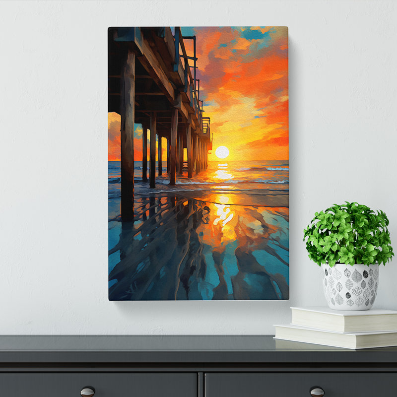 Pier Abstract Art No.2 - Wrapped Canvas, 50cm H x 35cm W x 3cm D