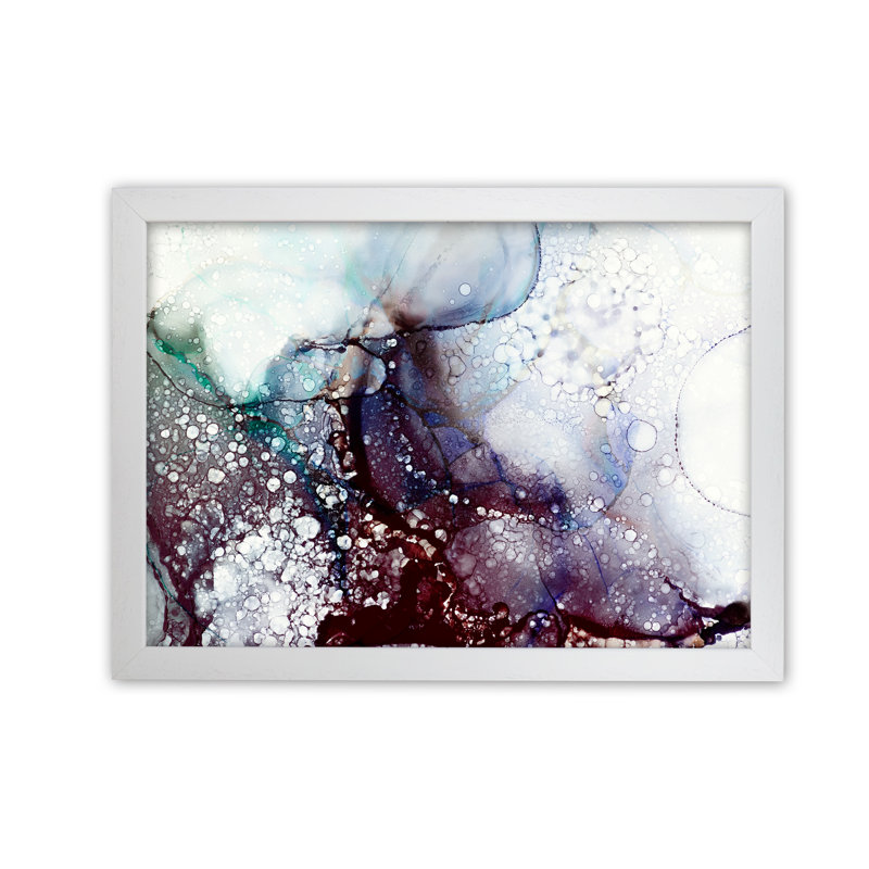 Textured Watercolour Original - Single Picture Frame Painting, 59cm H x 84cm W x 3cm D, White Frame