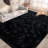 Soft black shag area rug-363783217
