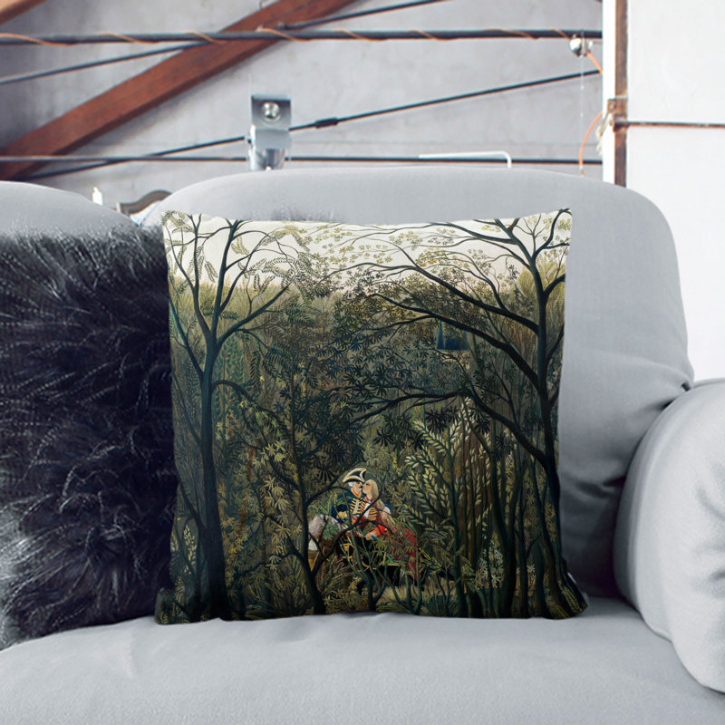 Rendezvous In The Forest Square Throw Cushion, Black, 55cm H x 55cm W x 20cm D