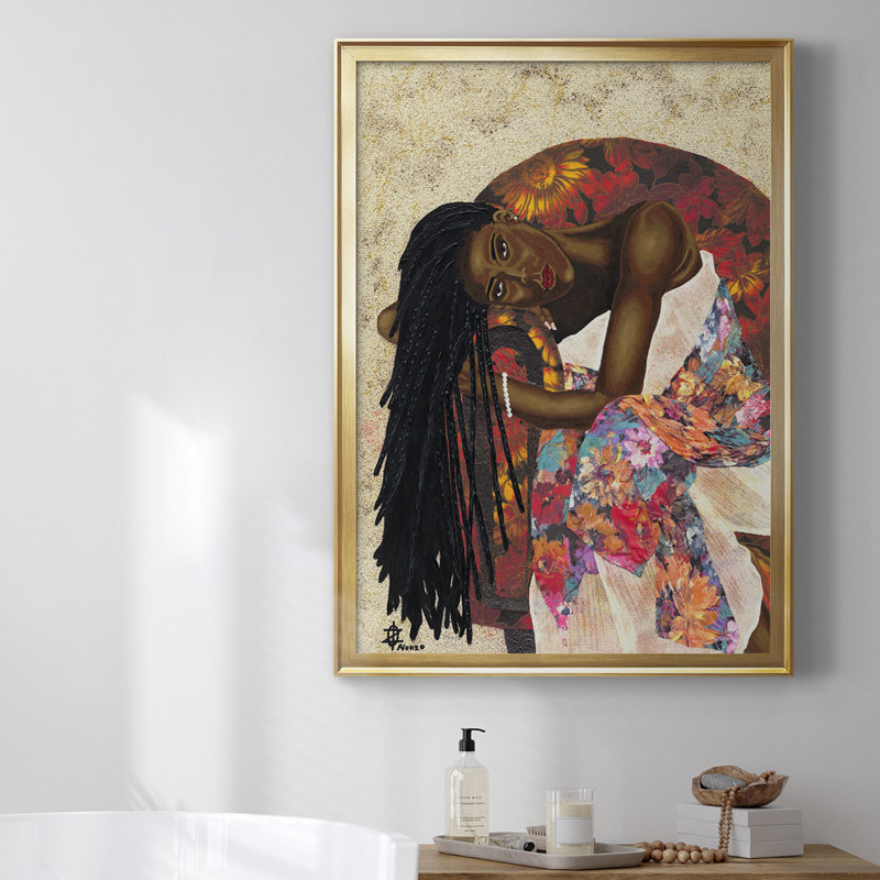 «Woman Strong III», toile encadrée de qualité supérieure - prête à être accrochée, Or, H 30,5 po x l 22,5 po x P 1 po