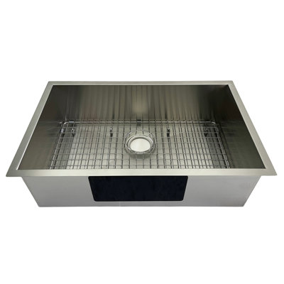 Évier de cuisine en acier inoxydable encastré - bol simple de 32 po avec accessoires