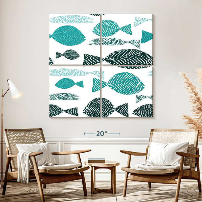 Brampt Abstract Fish School, 57" H x 57" W
