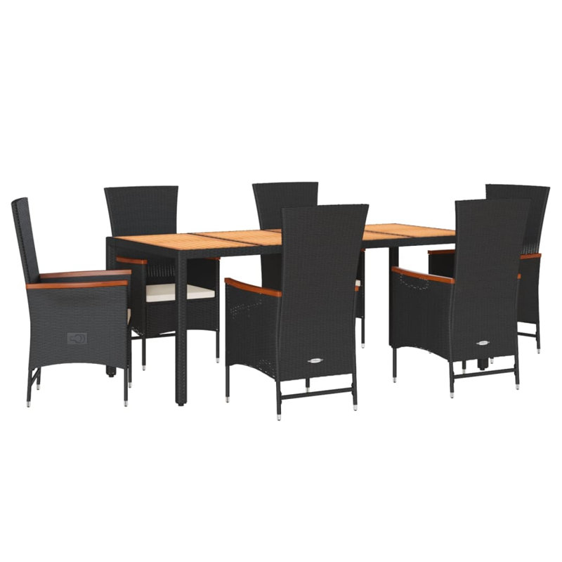 Ensemble repas Vidaxl noir et blanc crème