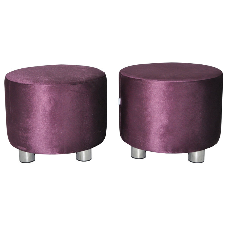 Kiss 40cm Wide Round Solid Colour Ottoman