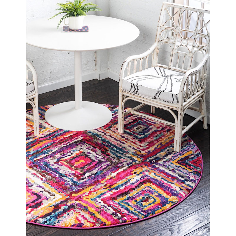 Abstract Indoor Rug, Round 8'