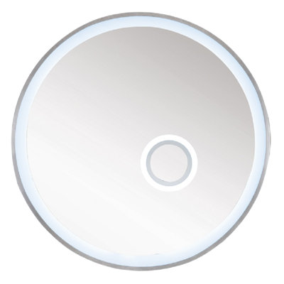 Radiance Round Stainless Steel Lighted Wall Mirror