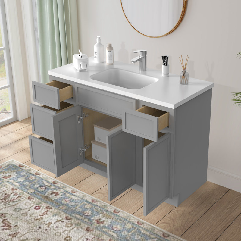 Base de meuble-lavabo simple 48 po seulement, Gris