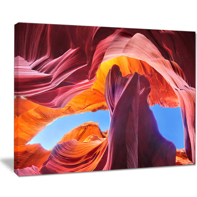 «Blue Sky in Antelope Canyon», reproduction de photo sur toile tendue