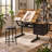 Black Adjustable Drafting Table with Stool and Storage Drawers
