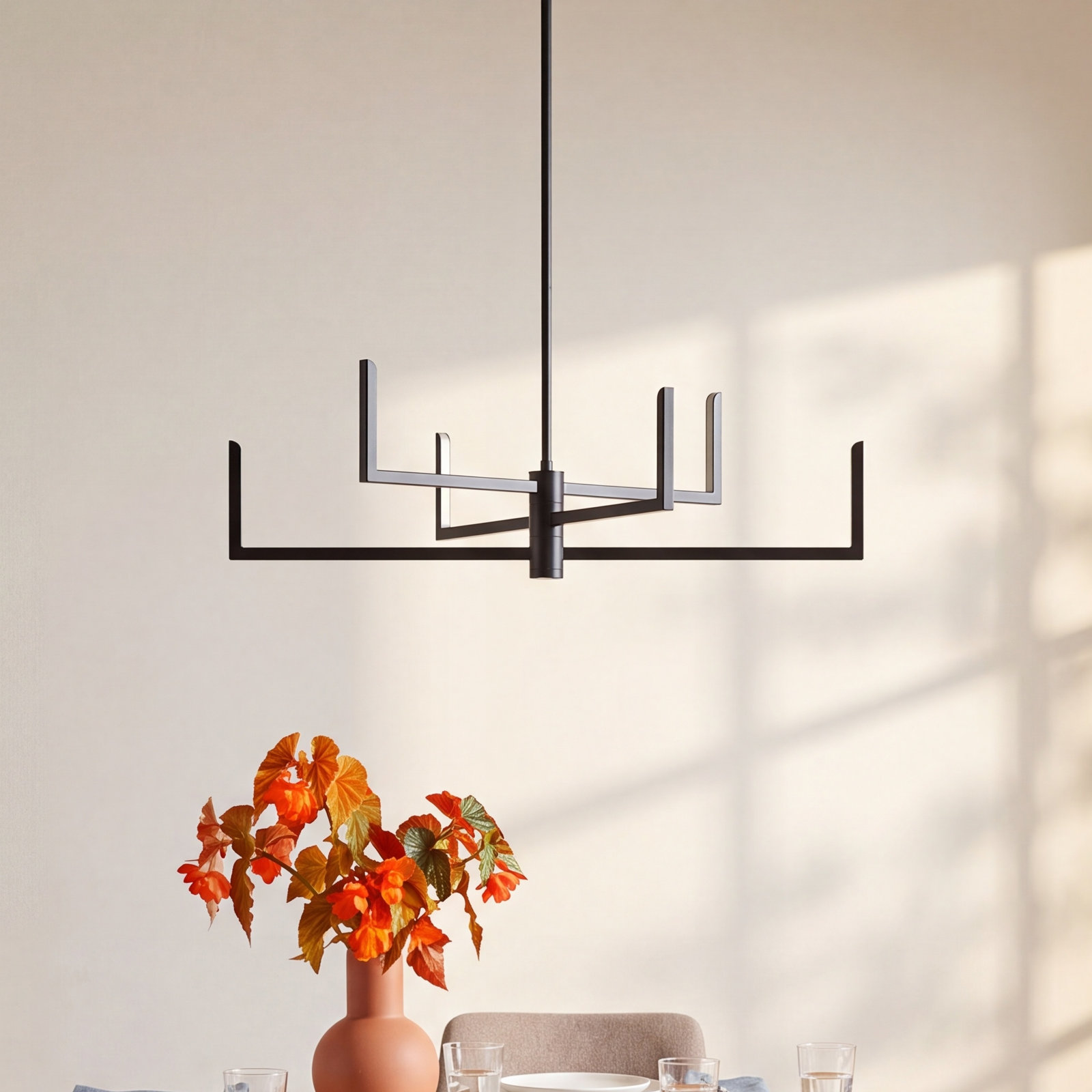 Lolita 6 - Light Dimmable LED Chandelier, Matte Black