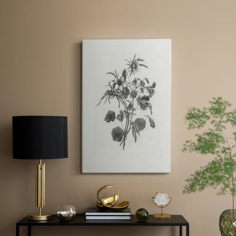 Motif floral rétro vintage CCXXXVI - galerie sur mesure, H 48 po x l 32 po