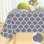 Nappe rectangulaire, nappes en vinyle imperméables avec envers en flanelle pour tables rectangulaires, nappe en plastique résistant aux éclaboussures, 60 po x 84 po, gris