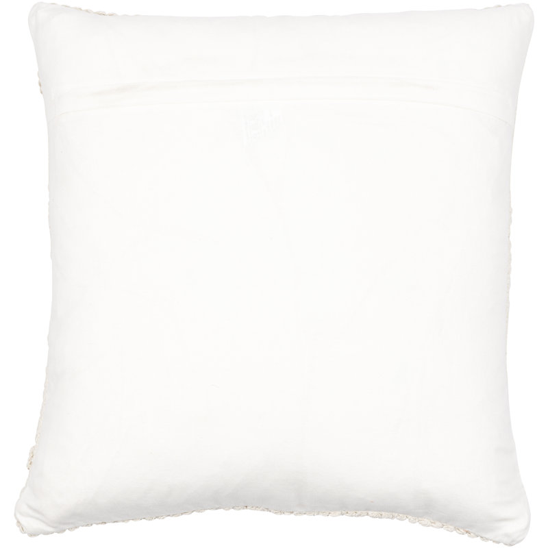 Dorceus Cotton Throw Pillow, White, Polyester/Polyfill, 20" x 20"
