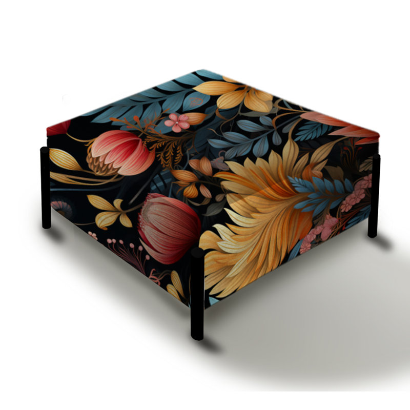 Eclectic Wonderland Forest Garden - Grand repose-pieds carré éclectique