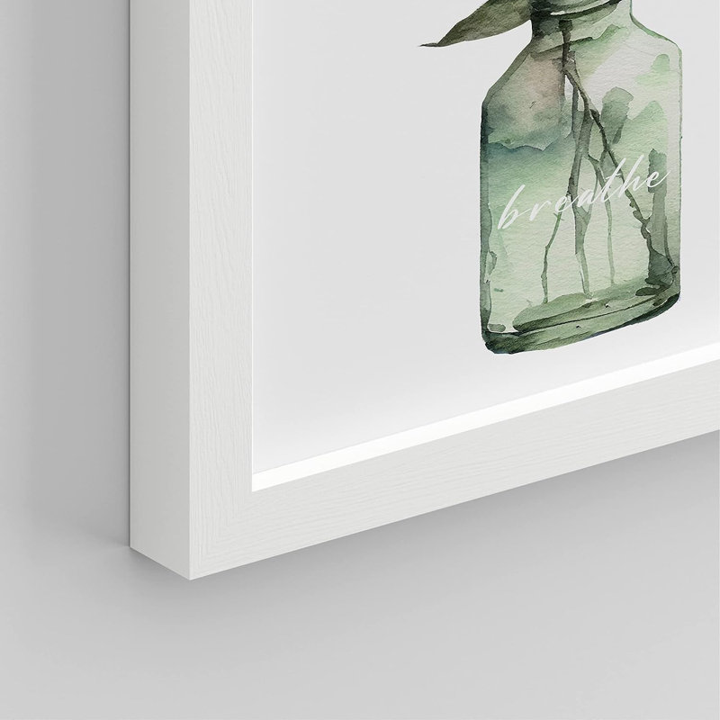 Plant In Bottle " IDEA4WALL Framed Pastel Forest Leaf Glass Vase Wall Art, Set of 4 Nature Wilderness Wall Decor Prints, Botanical Floral Wall Decor for Living Room, Bedroom " 4 Piece Art Graphic Art Print