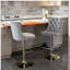 Tabourets de bar pivotants en velours doré à hauteur de siège réglable, tabourets de bar rembourrés modernes avec dossier capitonné confortable, ensemble de 2-1960331987