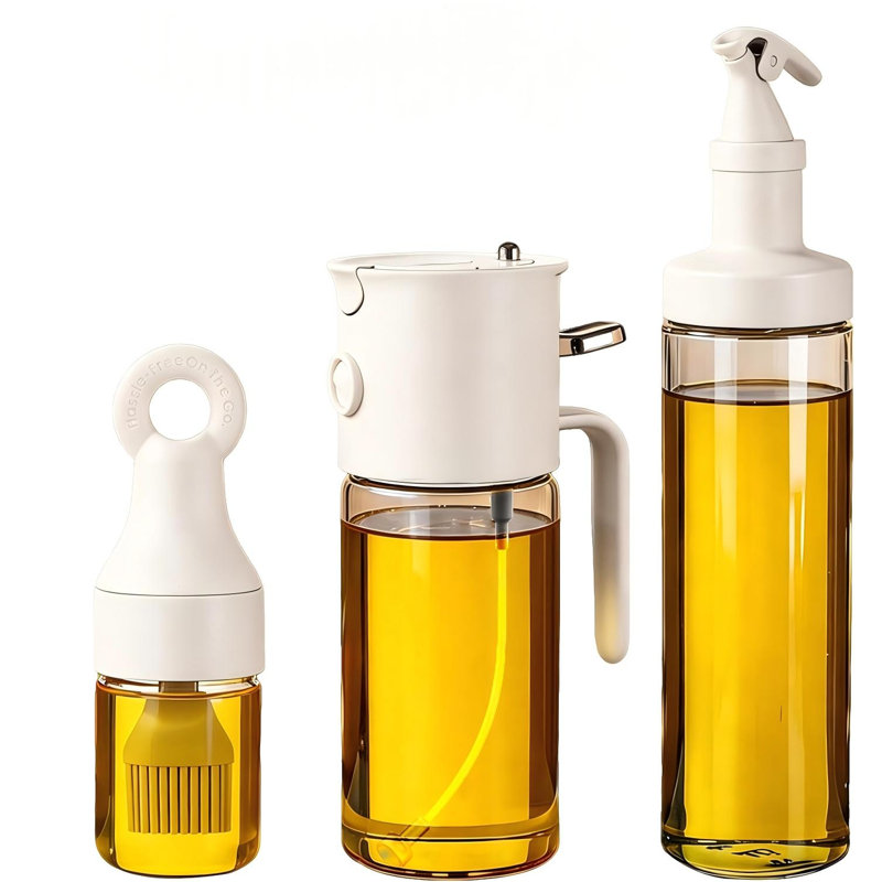 Distributeur d'huile 3 en 1 + gadgets de cuisine 2 pièces GRATUITS