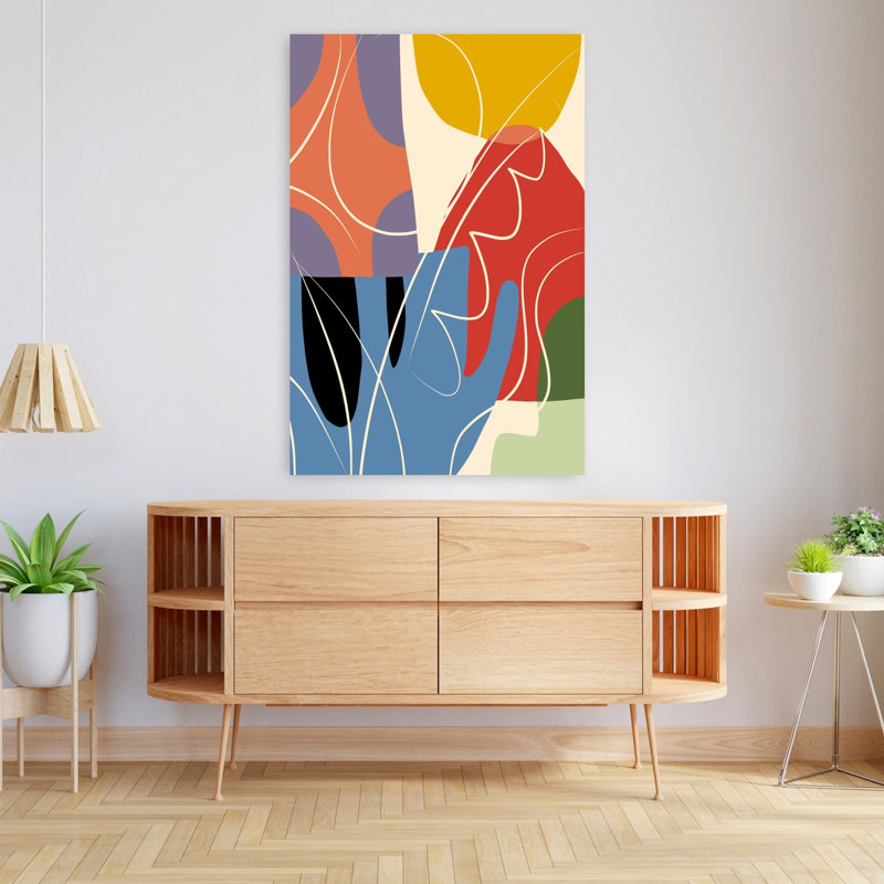 Art contemporain, art abstrait abstrait et coloré, H 48 po x l 32 po