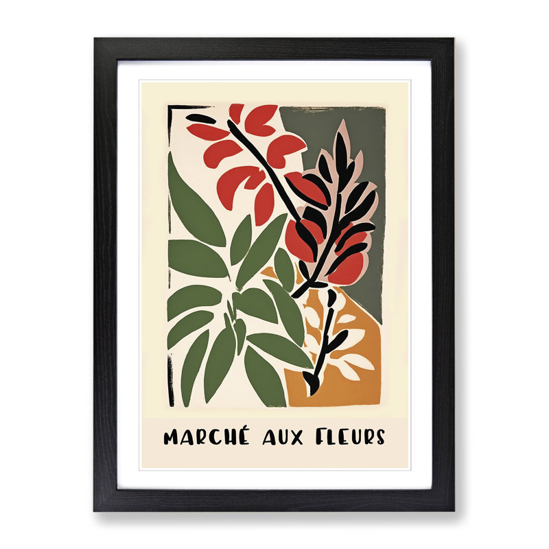 French Flower Market Exhibition No.5 - Single Picture Frame Print on Wood, 46cm H x 34cm W x 2cm D