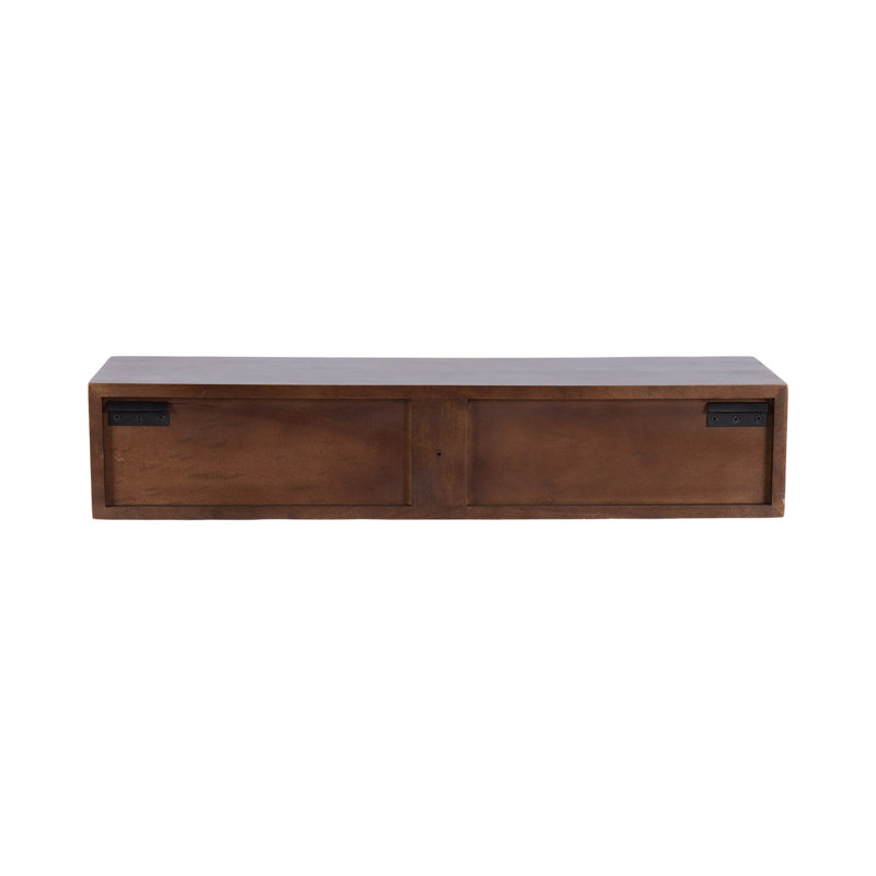 Floating Entryway Console Table, Dark Brown Wood