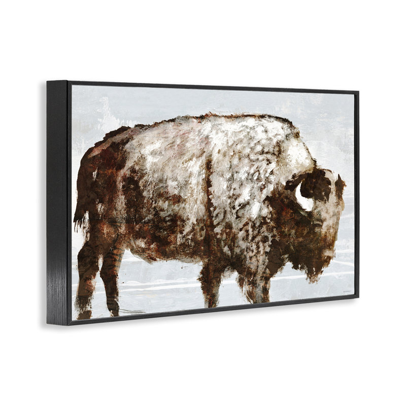 «Abstract Buffalo Impression», estampe numérique par Dan Meneely, Giclée encadrée noir minuit, H 12 po x l 18 po