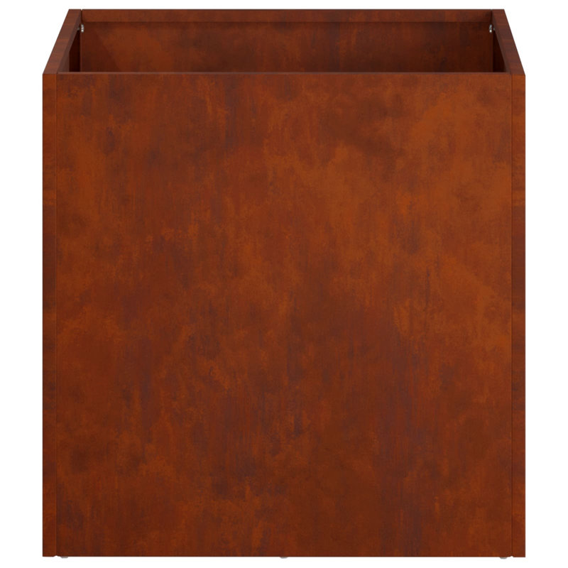 Planter Raised Garden Bed Plant Pot Flower Pot Grey Weathering Steel, 20cm H x 20cm W x 20cm D, 1