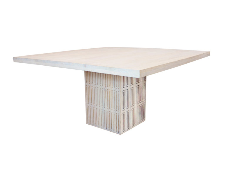 Table de salle à manger 60 po, H 31 po x L 60 po x l 60 po, Ivoire ivoire