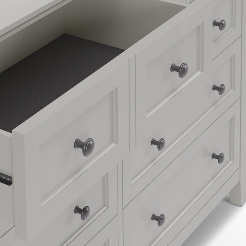 Commode 8 tiroirs Renee, gris