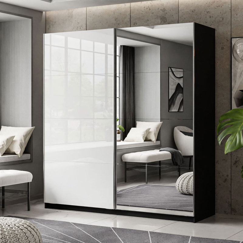 Laleh 2 Door Sliding Wardrobe, 215cm H x 194cm W x 62cm D
