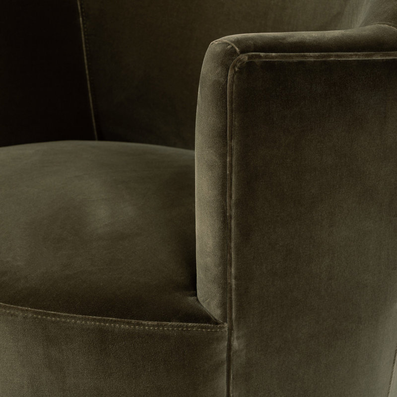 Aurora Wide Swivel Armchair, Surrey Olive Performance Velvet