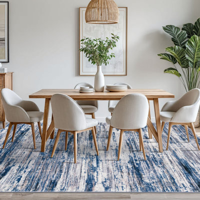 Modern Abstract Area Rugs 8x10 Washable Rug for Living Room Large Soft Thin Bedroom Rug with Rubber Backing 