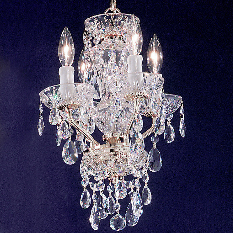 Style bougie classique/traditionnel 4 lumières lustre Letitia, Chrome, Crystalique