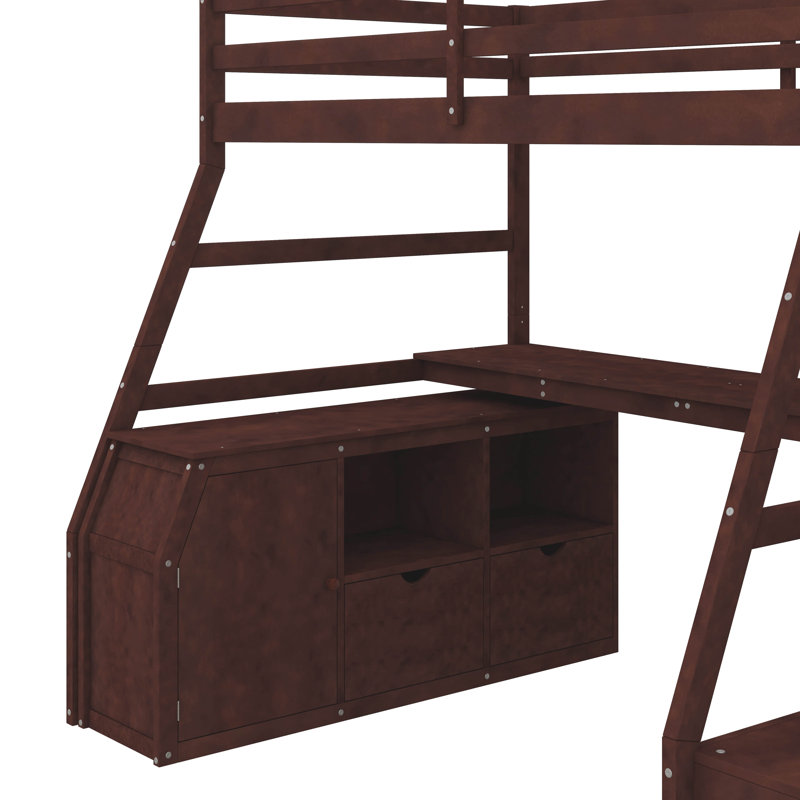 Twin-Sized Loft Bed With 7 Drawers, 2 Tiered Shelves And Dedicated Study Desk
