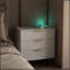 Table de chevet intelligente avec veilleuse à commande vocale et station de charge, parfaite pour les chambres à coucher modernes et la commodité.-475418809