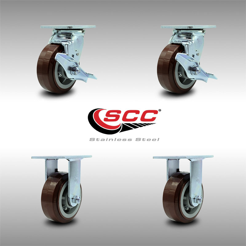 Urethane Caster Set with Ball Bearings