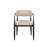 Lisbella Fabric Upholstered Back Arm Chair in Beige/Black (Set of 2)