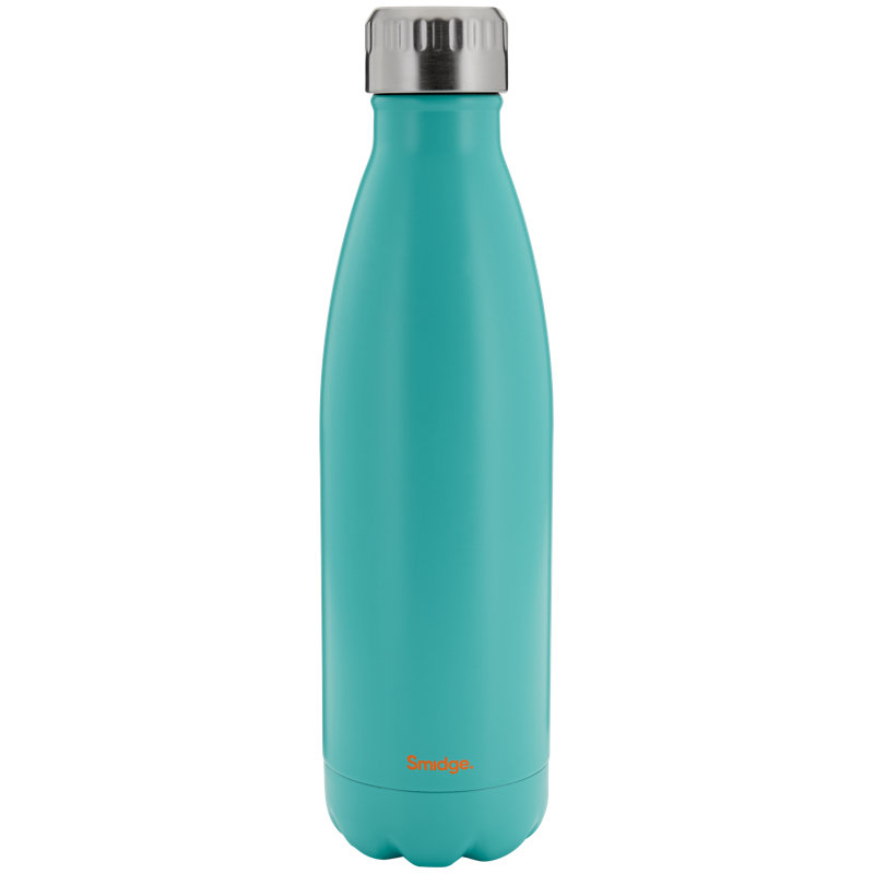 Smidge Double Wall Insulated Stainless Steel Water Bottle, 12 oz., Aqua