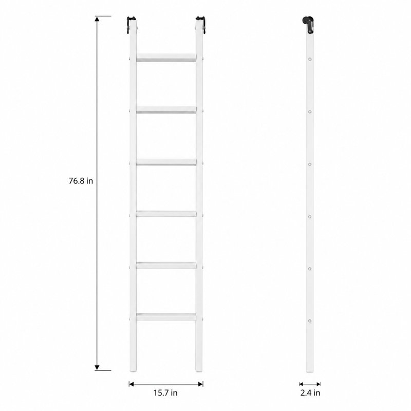 Pierce 76.8''(6.4 Ft) Solid Straight Ladder