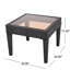 Table d'appoint grise avec verre et résistance à la pluie
