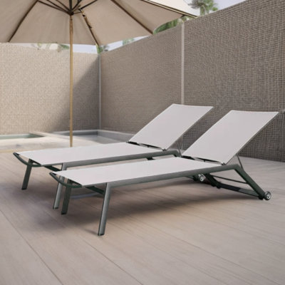 Chaise longue d'extérieur en tissu pour l'extérieur