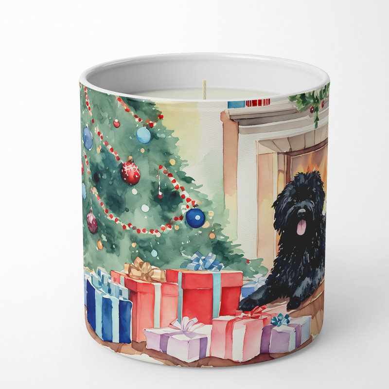 Bougie parfumée pour arbre de Noël avec support en céramique 
