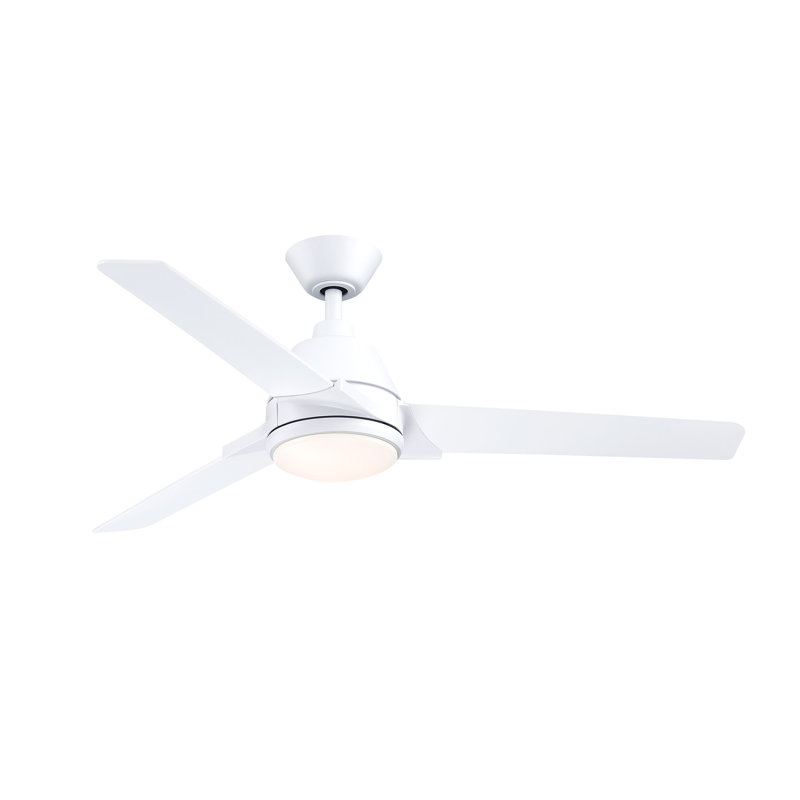 Pyramid 52 inch Indoor/Outdoor Ceiling Fan with LED Light Kit - Matte White, White, White