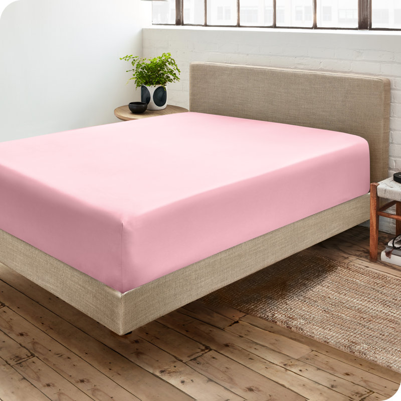 Microfiber Fitted Sheet, Twin Fitted Sheet, Light Pink