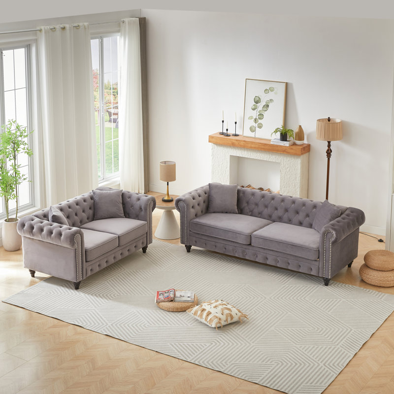 Canapé classique en velours Chesterfield