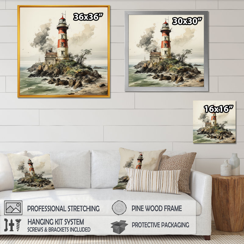 Phare Moody Scenery, Cadre flottant noir, H 16 po x l 16 po