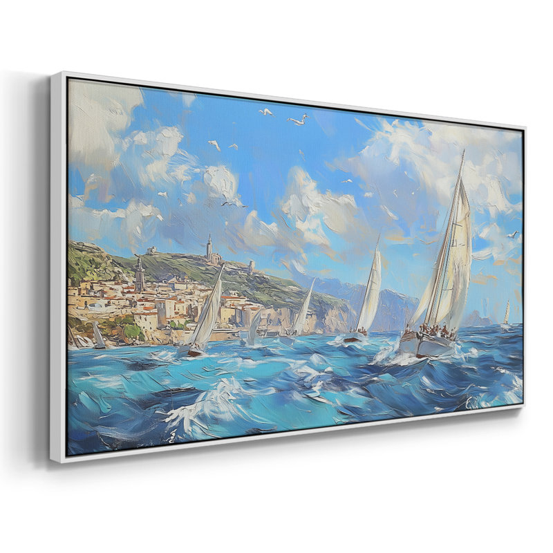 Série paysage - CLIX - Toile tendue avec châssis encadré - Prêt à être accroché, H 21 po x l 41 po, Blanc