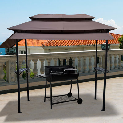 Tente de barbecue avec matériel - Restez au sec sous la pluie Des étagères spacieuses organisent votre espace de cuisson
