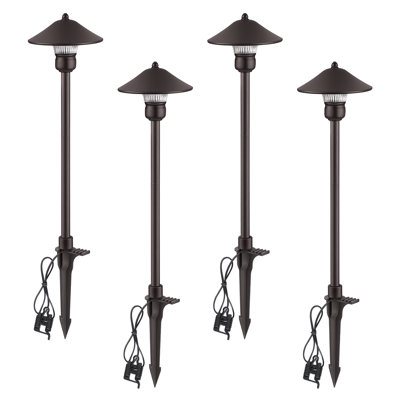 Matte Black Low Voltage Plug-in Integrated Led Aluminum Pathway Lights Pack